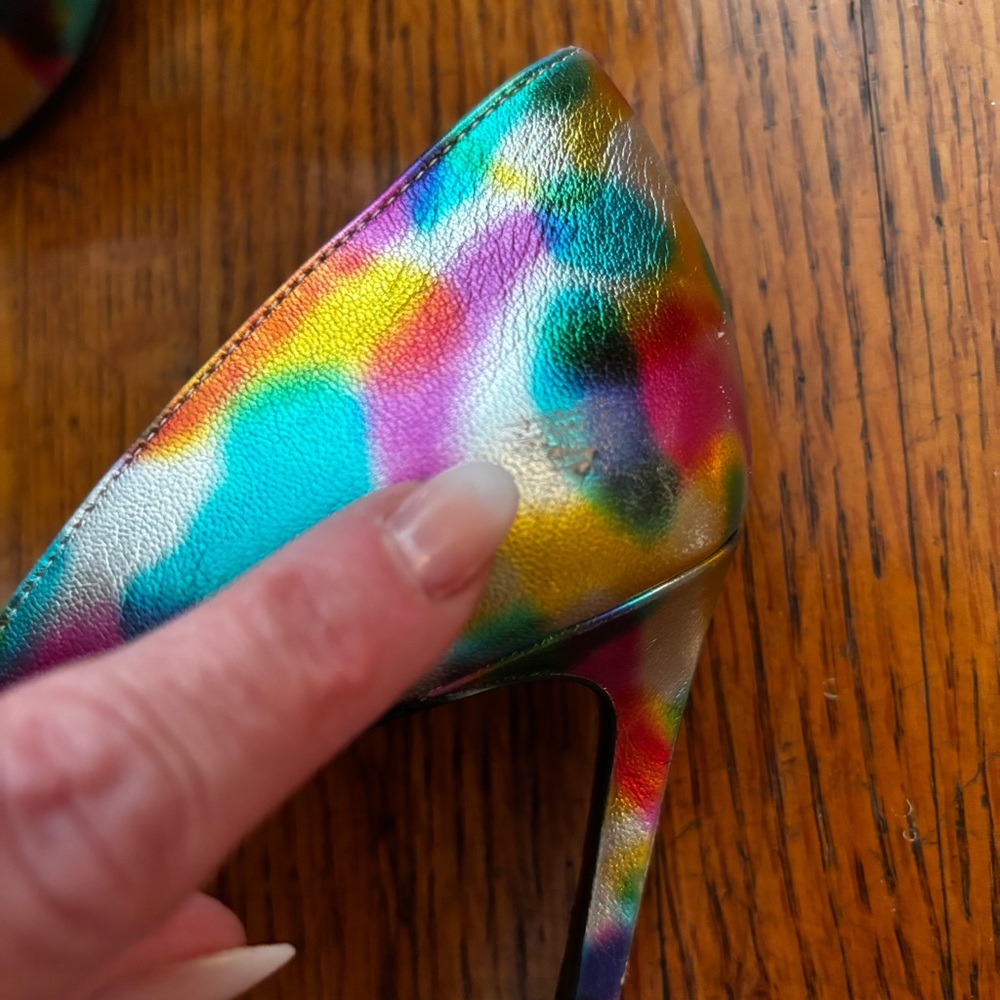 Saint Laurent Multicolor Iridescent Pointed Toe Pumps - Picture 8 of 11